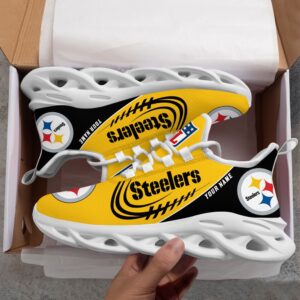 Custom Name NFL Pittsburgh Steelers Sport Max Soul Shoes 3