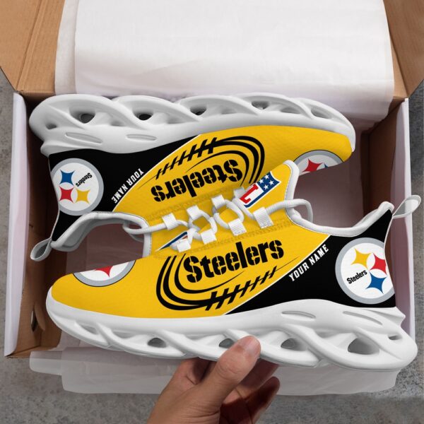 Custom Name NFL Pittsburgh Steelers Sport Max Soul Shoes