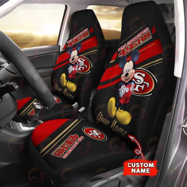 Custom Name NFL San Francisco 49ers Mickey Mouse Car Seat Covers