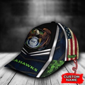 Custom Name NFL Seattle Seahawks Baseball Cap Print 3