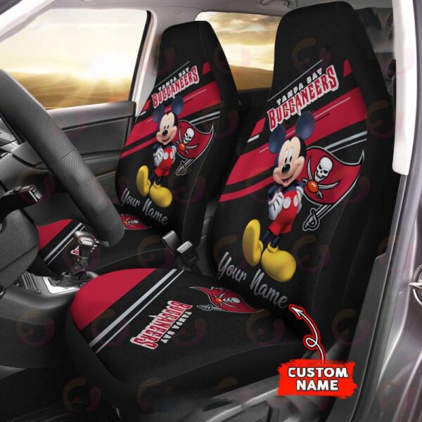 Custom Name NFL Tampa Bay Buccaneers Mickey Mouse Car Seat Covers