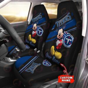 Custom Name NFL Tennessee Titans Mickey Mouse Car Seat Covers