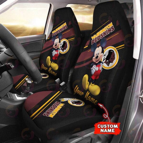 Custom Name NFL Washington Redskins Mickey Mouse Car Seat Covers