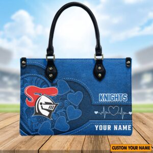 Custom Name NRL Newcastle Knights Women Leather Handbag