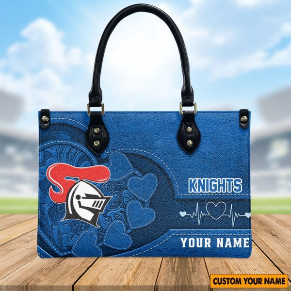 Custom Name NRL Newcastle Knights Women Leather Handbag