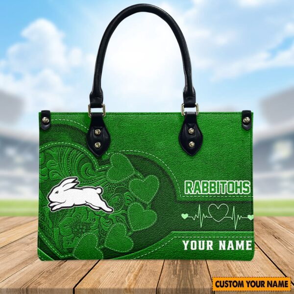 Custom Name NRL South Sydney Rabbitohs Women Leather Handbag