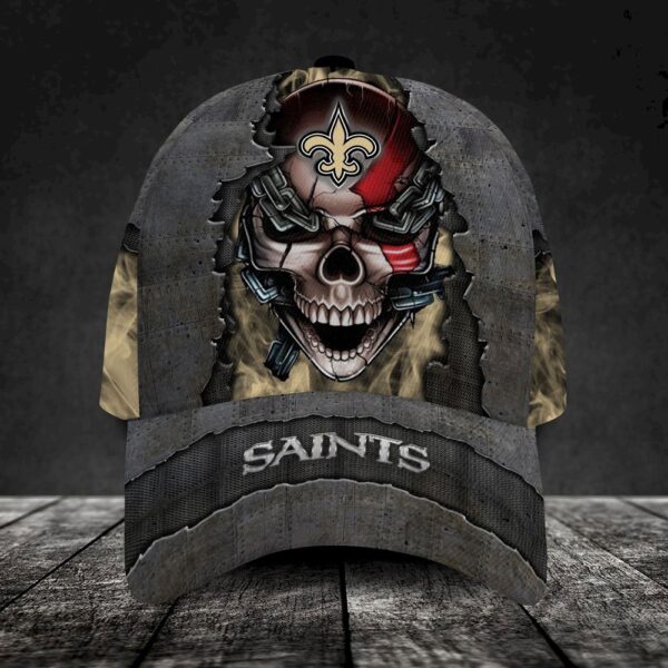 Custom Name New Orleans Saints NFL Skull Chain Baseball Classic Cap