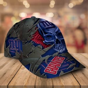 Custom Name New York Giants NFL Skull Baseball Cap 2