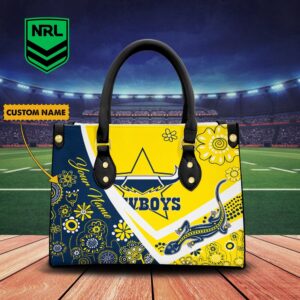 Custom Name North Queensland Cowboys NRL Women Leather Handbag