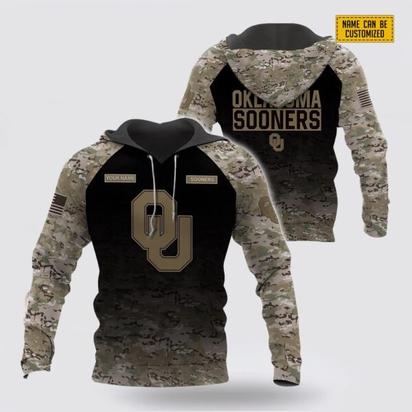 Custom Name Oklahoma Sooners NCAA All Over Print Hoodie Shirt