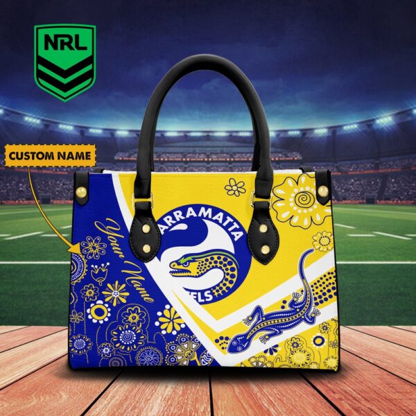 Custom Name Parramatta Eels NRL Women Leather Handbag