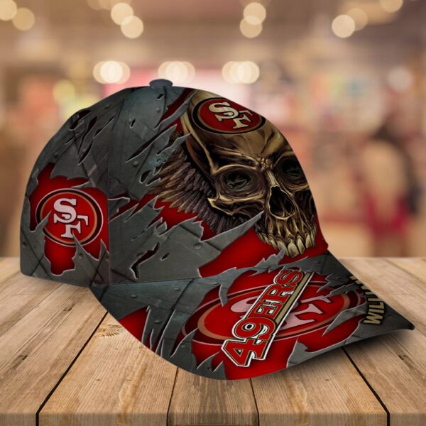 Custom Name San Francisco 49ers NFL Skull Baseball Cap