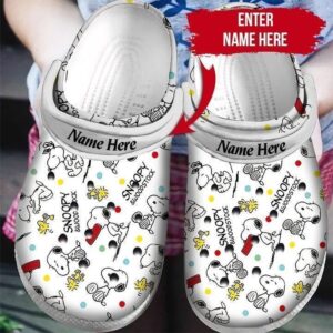 Custom Name Snoopy Clog Shoes Print For Men Women