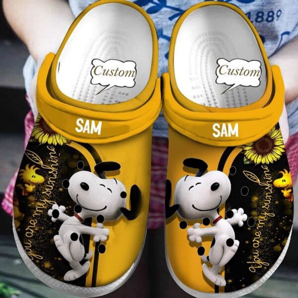 Custom Name Snoopy Clogs Shoes Comfortable For Men Women