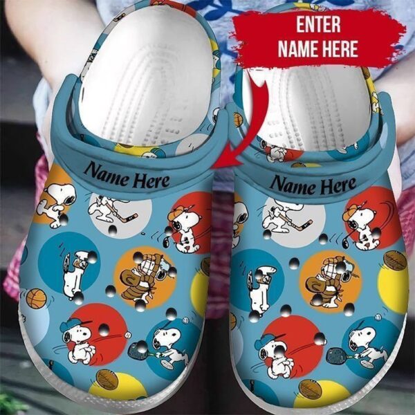 Custom Name Snoopy Comics Clog Shoes For Men Women