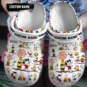 Custom Name Snoopy Peanuts Cartoon Clogs Shoes For Men Women