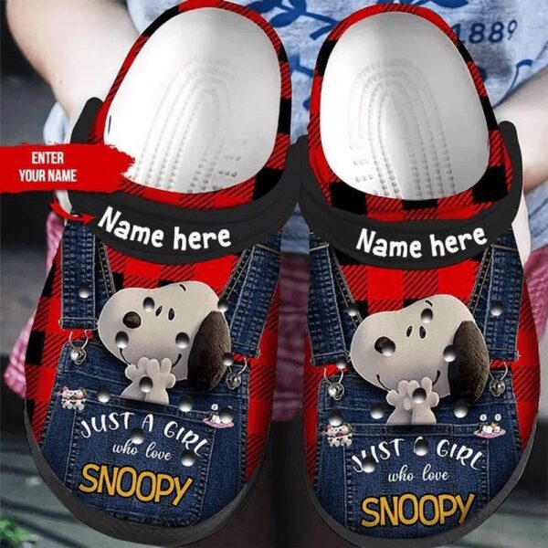 Custom Name Snoopy Peanuts  Comfortable Clogs Shoes For Men Women