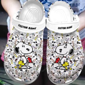 Custom Name Snoopy White Clogs…