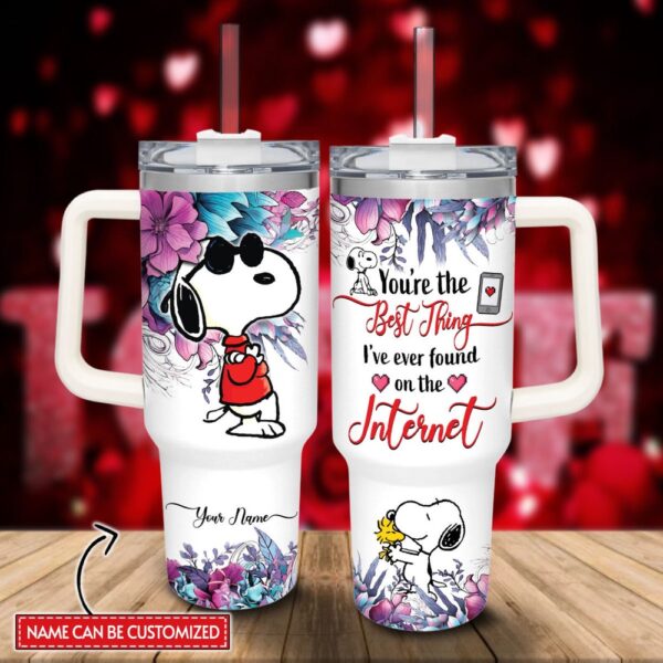 Custom Name Snoopy You Are The Best Thing Cartoon Tumbler 40oz With Handle