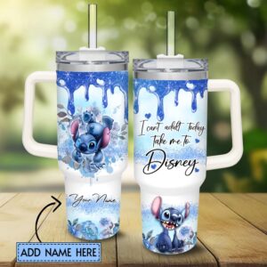 Custom Name Stitch I Can’t Adult Today Tumbler 40oz With Handle