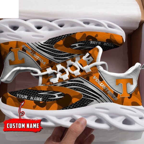 Custom Name Tennessee Volunteers Orange And Silver NCAA Name Max Soul Shoes