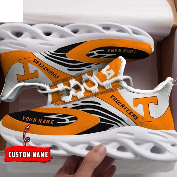 Custom Name Tennessee Volunteers Orange And White NCAA Name Max Soul Shoes