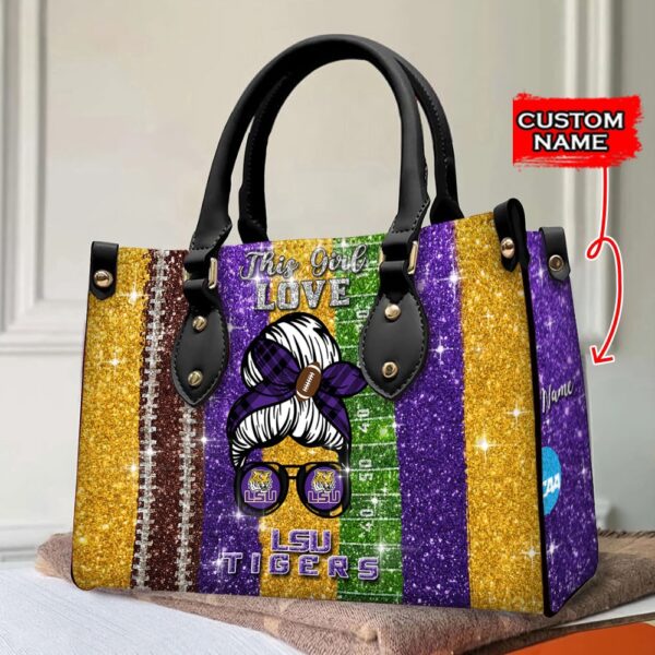 Custom Name This Girl Love LSU Tigers NCAA Women Leather Hand Bag