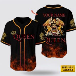 Customized Name Queen Rock Band With Logo Baseball Jersey Shirt