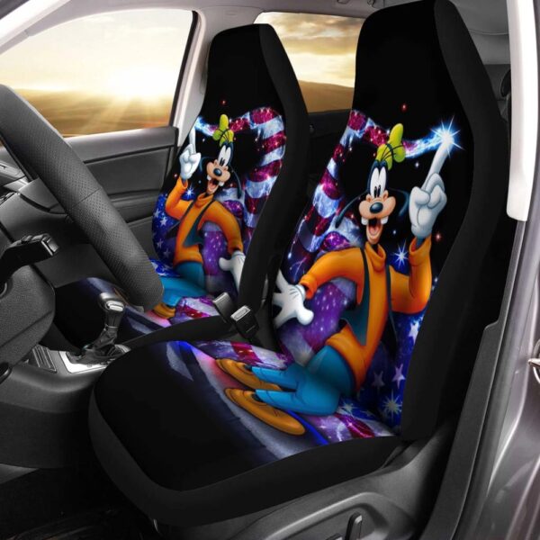 Funny Goofy Cartoon US Flag Car Seat Covers Print