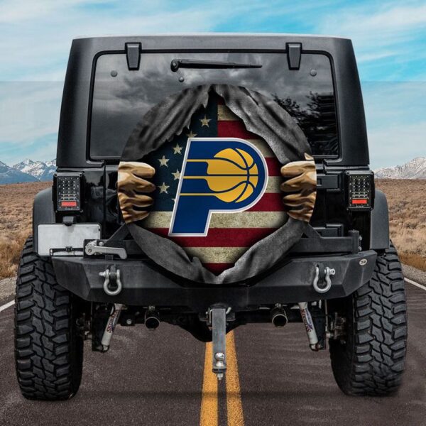 Indiana Pacers American Flag Spare Tire Cover Gift For Campers