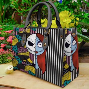 Jack Skellington And Sally Women 3D Leather Handbag Print