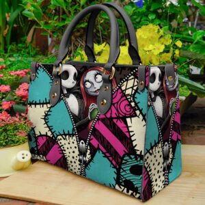 Jack Skellington And Sally Women 3DLeather Handbag