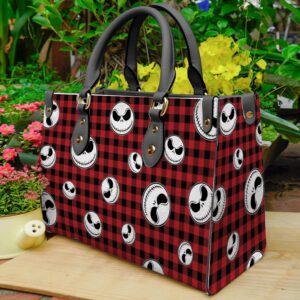 Jack Skellington Cartoon Leather Handbag