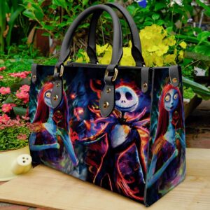 Jack Skellington Cartoon Pattern Women 3D Leather Handbag Printed