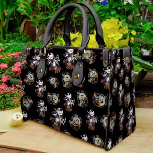 Jack Skellington Cartoon Women 3D Leather Handbag