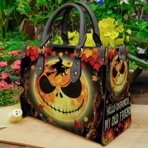 Jack Skellington Hello Darkness My Old Friend Women 3DLeather Handbag