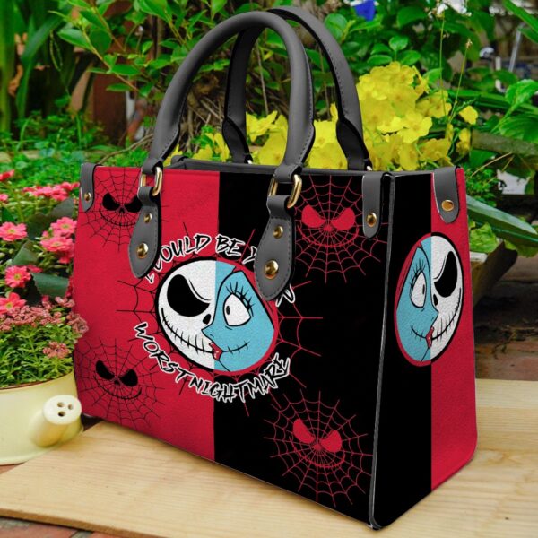 Jack Skellington I Could Be Your Worst Nightmare Women 3D Leather Handbag