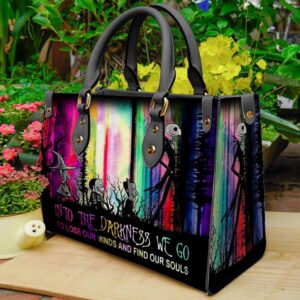 Jack Skellington Into The Darkness We Go To Lose Our Minds And Find Our Souls Women 3DLeather Handbag