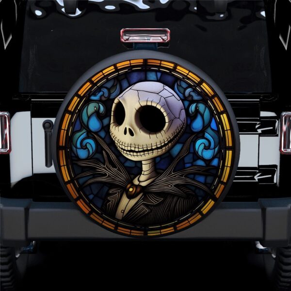 Jack Skellington Stained Glass Car Spare Tire Covers Gift For Campers