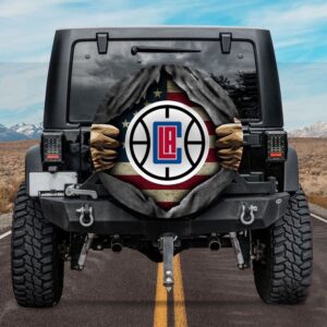 LA Clippers American Flag Spare Tire Cover Gift For Campers