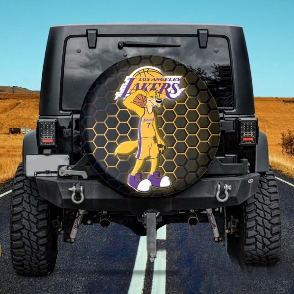 Los Angeles Lakers NBA Mascot Spare Tire Cover Gift For Campers