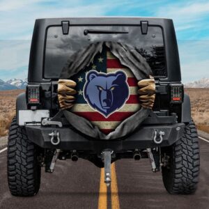 Memphis Grizzlies American Flag Spare Tire Cover Gift For Campers