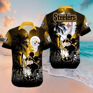 Mickey Coconut Tree NFL Pittsburgh Steelers Hawaiian Shirt