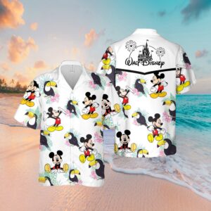 Mickey Mouse And Bird Hawaiian Shirt