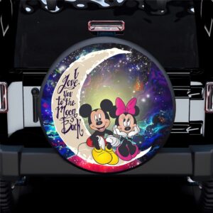 Mickey Mouse Couple Love You To The Moon Galaxy Spare Tire Covers Gift For Campers