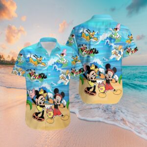 Mickey Mouse Minnie On Beach Hawaiian Shirt