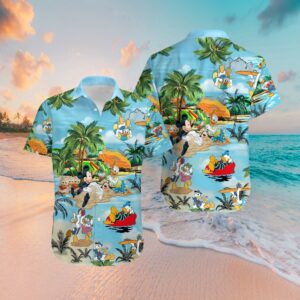 Mickey Mouse With Friends On Beach Hawaiian Shirt