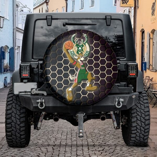 Milwaukee Bucks NBA Mascot Spare Tire Cover Gift For Campers