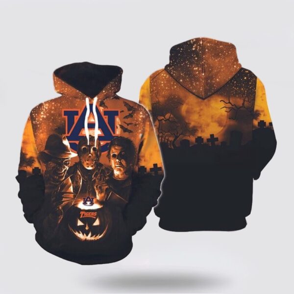 NCAA Auburn Tigers Halloween Night All Over Print Hoodie Shirt