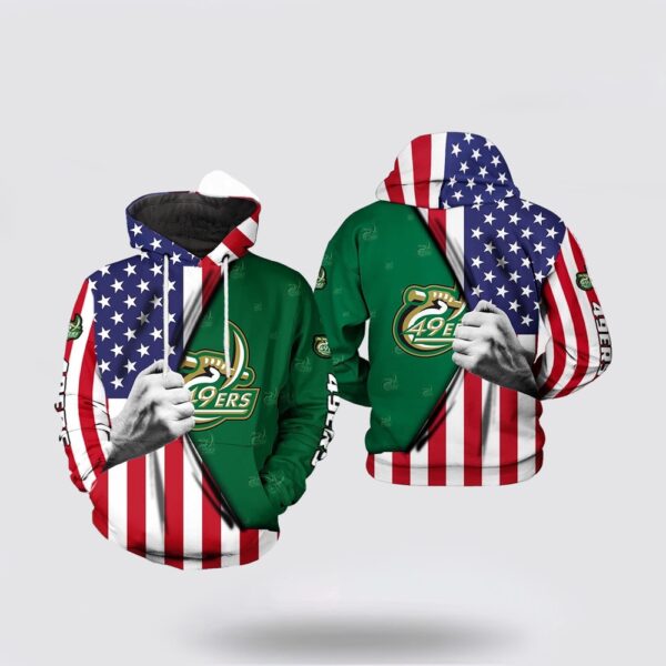 NCAA Charlotte 49ers US Flag All Over Print Hoodie Shirt